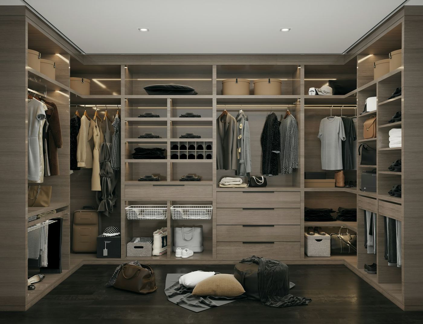 The Chelsea — painted in-frame shaker fitted wardrobes with slim bar handles